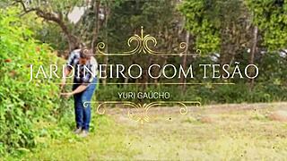 is that brazilian gardener's monster thick cock gonna explode on the farm after wild jerking?