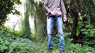 Fucking Mother-in-Law Doggy Style Outdoors Cum Dripping on Her Ass