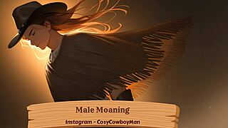 a guy lets out moans during his solo pleasure session