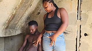 Step shadows conceal her dripping pussy's rough pounding creampie