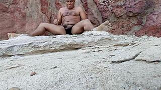 Yuri and his wife bareback creampie the blonde's fat ass on the beach.