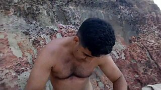 Yuri and his wife bareback creampie the blonde's fat ass on the beach.