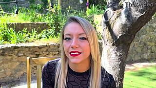 beautiful ashley drops to her knees and swallows her husband's throbbing cock whole