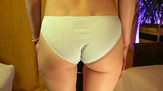 Skinny Blonde Teen's Small Tits and Tight Ass Caressed in Panties