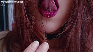 nylon stockings tease with ballgags and toys for redhead in handcuffs