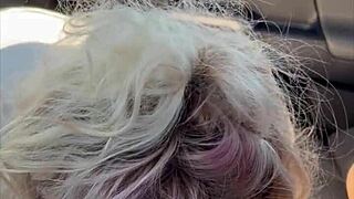 pretty hooker kneels for cumshot after deepthroating stranger on street