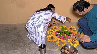 chubby housewife dances seductively before deepthroating muscular bodybuilder's monster cock