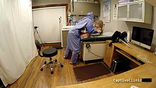 ava siren spreads tattooed pussy in latex gloves for stranger night fetish