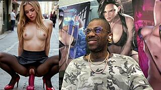 ai teen girl fucks tight bald pussy and fat ass public then huge facial cumshot