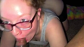 thick nerdy glasses girl sucks fucks big black cock jungle bunny