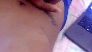 Skinny brazilian teen shaves then jerks big black cock in bathroom