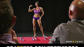 four big-tit fitness babes strip for monster cock orgy pounding