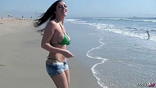 melina mason's big natural tits shake wild on first whitezilla monster cock beach pickup