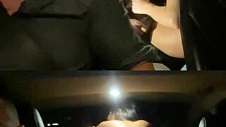 Latina housewife gets fucked hard in the backseat by lover while cuckold husband drives