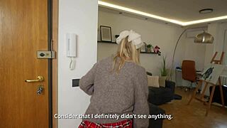 teacher gives student special lesson ending in rough missionary and cum-eating from condom