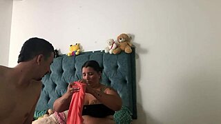 damn this skinny latina girlfriend gets fucked rough cuckold style cum on tits 💦