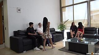 part 1 step-brother bangs me and step-daughters in bed too