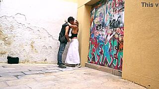 Blonde shares public street intimacy experience Barcelona adventure