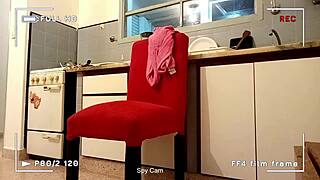 Stepdad sneaks video of fat latina ass bouncing in kitchen fuck caught on camera