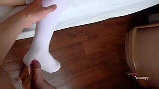 hey just got home and caught stepsis in uniform on my bed, fucked her tight pussy till i creampied her ass