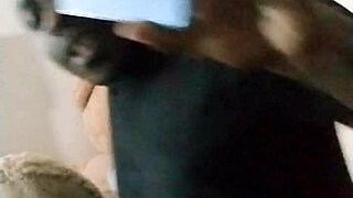 ebony babe in tight jeans toys her pussy while giving jerk off instructions to viewers