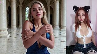 Elegant big tit princess fucks servant hard watch her bounce uncut 👑💦