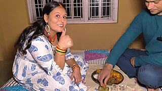 chubby housewife dances seductively before deepthroating muscular bodybuilder's monster cock