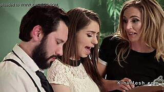 Bound slave takes rough doggy anal bang in intense threesome