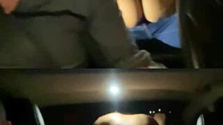 Latina housewife gets fucked hard in the backseat by lover while cuckold husband drives