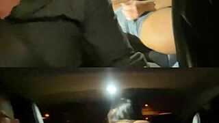 Latina housewife gets fucked hard in the backseat by lover while cuckold husband drives