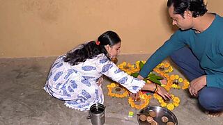 chubby housewife dances seductively before deepthroating muscular bodybuilder's monster cock