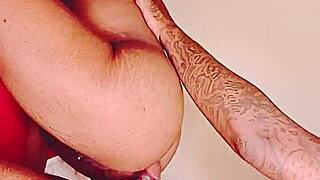 ebony goddess an tatted king fuckin raw, creampie her ass?? damn