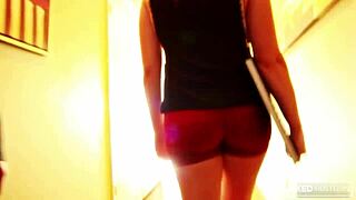 melanie hicks rides strong black dick filling tight white pussy and mouth