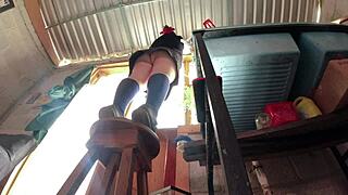 wanna see this culona colombian student's upskirt spied under her skirt on hidden cam? she had no idea!