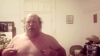 country guy strokes his small cock right after shower time