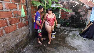 my neighbor helps wash me then fucks me hard