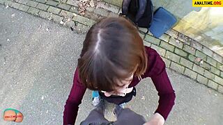 Heart racing public fuck young student POV