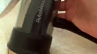 cock milking machine ties up lactating femdom for extreme bdsm tease!