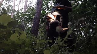 Stepsister's Secret Mouth Fuck In Woods Hides From Boyfriend