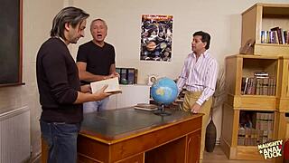 18 year old slut rides old guys for exam practice orgy