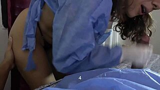 sexy latina nurse sucks monster cock for cumshot sample then rides doggystyle in hospital