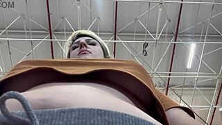 Hidden Phone Catches Woman Masturbating Big Tits in Supermarket!