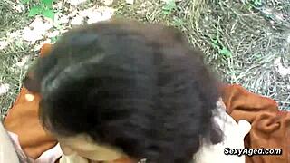 hairy granny gets fucked outdoors in broad daylight!!!