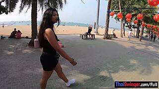 hey big ass thai teen amateur, suck this tourist's big cock and fuck hard