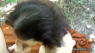 hairy granny gets fucked outdoors in broad daylight!!!