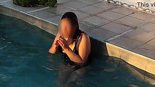 beautiful stepmom flashes her tits at the pool needs cock 😍💦👙