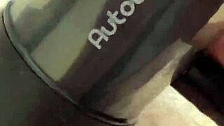 cock milking machine ties up lactating femdom for extreme bdsm tease!