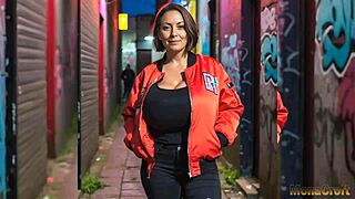 nude mature mom hikes outdoors showing her saggy big tits