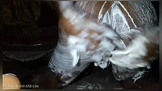 Nasty african dude strokes monster cock freaky on cam