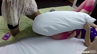 wet lesbian passion overflows in POV as Lily Cade Maxine X orgasm hard doggystyle